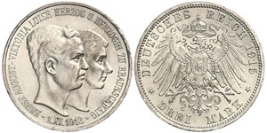 3 Mark Ducado de Brunswick (1815 - 1918) Plata Ernesto Augusto III de Hannover (1887 - 1953)