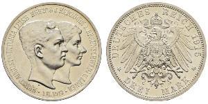 3 Mark Ducado de Brunswick (1815 - 1918) Plata Ernesto Augusto III de Hannover (1887 - 1953)