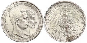 3 Mark Ducado de Brunswick (1815 - 1918) Plata Ernesto Augusto III de Hannover (1887 - 1953)