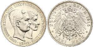 3 Mark Ducado de Brunswick (1815 - 1918) Plata Ernesto Augusto III de Hannover (1887 - 1953)