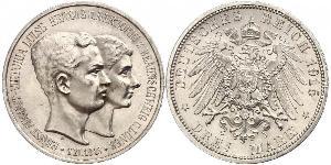 3 Mark Ducado de Brunswick (1815 - 1918) Plata Ernesto Augusto III de Hannover (1887 - 1953)