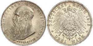 3 Mark Ducado de Sajonia-Meiningen (1680 - 1918) Plata Jorge II de Sajonia-Meiningen
