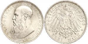 3 Mark Ducado de Sajonia-Meiningen (1680 - 1918) Plata Jorge II de Sajonia-Meiningen