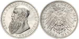 3 Mark Ducado de Sajonia-Meiningen (1680 - 1918) Plata Jorge II de Sajonia-Meiningen