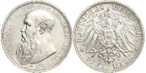 3 Mark Ducado de Sajonia-Meiningen (1680 - 1918) Plata Jorge II de Sajonia-Meiningen