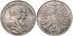 3 Mark Ducado de Sajonia-Weimar-Eisenach (1809 - 1918) Plata Guillermo Ernesto de Sajonia-Weimar-Eisenach