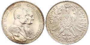 3 Mark Ducado de Sajonia-Weimar-Eisenach (1809 - 1918) Plata Guillermo Ernesto de Sajonia-Weimar-Eisenach