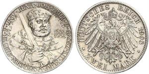 3 Mark Ducado de Sajonia-Weimar-Eisenach (1809 - 1918) Plata 