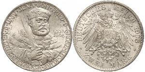 3 Mark Ducado de Sajonia-Weimar-Eisenach (1809 - 1918) Plata 