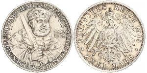 3 Mark Ducado de Sajonia-Weimar-Eisenach (1809 - 1918) Plata 