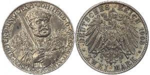 3 Mark Ducado de Sajonia-Weimar-Eisenach (1809 - 1918) Plata 