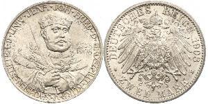 3 Mark Ducado de Sajonia-Weimar-Eisenach (1809 - 1918) Plata 