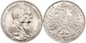 3 Mark Ducado de Sajonia-Weimar-Eisenach (1809 - 1918) Plata Guillermo Ernesto de Sajonia-Weimar-Eisenach