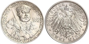 3 Mark Ducado de Sajonia-Weimar-Eisenach (1809 - 1918) Plata 