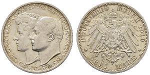 3 Mark Ducado de Sajonia-Weimar-Eisenach (1809 - 1918) Plata Guillermo Ernesto de Sajonia-Weimar-Eisenach