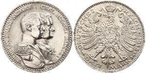 3 Mark Ducado de Sajonia-Weimar-Eisenach (1809 - 1918) Plata Guillermo Ernesto de Sajonia-Weimar-Eisenach