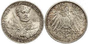 3 Mark Ducado de Sajonia-Weimar-Eisenach (1809 - 1918) Plata 