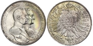 3 Mark Ducado de Sajonia-Weimar-Eisenach (1809 - 1918) Plata Guillermo Ernesto de Sajonia-Weimar-Eisenach