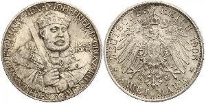 3 Mark Ducado de Sajonia-Weimar-Eisenach (1809 - 1918) Plata 