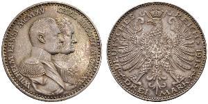 3 Mark Ducado de Sajonia-Weimar-Eisenach (1809 - 1918) Plata Guillermo Ernesto de Sajonia-Weimar-Eisenach