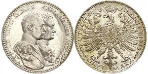 3 Mark Ducado de Sajonia-Weimar-Eisenach (1809 - 1918) Plata Guillermo Ernesto de Sajonia-Weimar-Eisenach