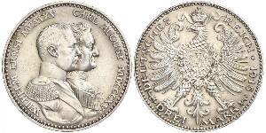 3 Mark Ducado de Sajonia-Weimar-Eisenach (1809 - 1918) Plata Guillermo Ernesto de Sajonia-Weimar-Eisenach