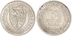 3 Mark Free City of Lübeck Plata 