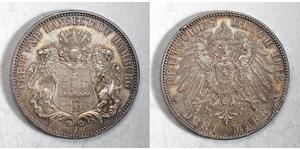 3 Mark Hamburgo / States of Germany Plata 