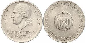 3 Mark Imperio alemán (1871-1918) Plata Gotthold Ephraim Lessing