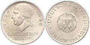 3 Mark Imperio alemán (1871-1918) Plata Gotthold Ephraim Lessing