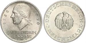 3 Mark Imperio alemán (1871-1918) Plata Gotthold Ephraim Lessing