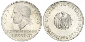 3 Mark Imperio alemán (1871-1918) Plata Gotthold Ephraim Lessing