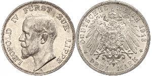 3 Mark Principado de Lippe (1123 - 1918) Plata Leopoldo IV de Lippe