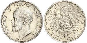 3 Mark Principado de Lippe (1123 - 1918) Plata Leopoldo IV de Lippe