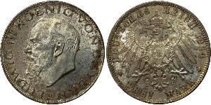 3 Mark Reino de Baviera (1806 - 1918) Plata Luis III de Baviera (1845 – 1921)