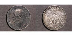 3 Mark Reino de Baviera (1806 - 1918) Plata Luis III de Baviera (1845 – 1921)