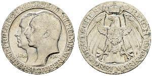 3 Mark Reino de Prusia (1701-1918) Plata Wilhelm II, German Emperor (1859-1941)