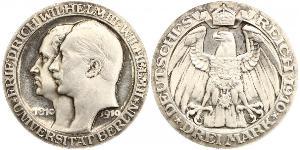 3 Mark Reino de Prusia (1701-1918) Plata Wilhelm II, German Emperor (1859-1941)