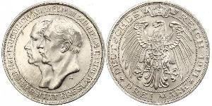 3 Mark Reino de Prusia (1701-1918) Plata Federico Guillermo III de Prusia (1770 -1840)