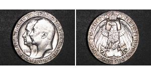 3 Mark Reino de Prusia (1701-1918) Plata Wilhelm II, German Emperor (1859-1941)