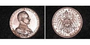 3 Mark Reino de Prusia (1701-1918) Plata Wilhelm II, German Emperor (1859-1941)