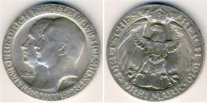 3 Mark Reino de Prusia (1701-1918) Plata Wilhelm II, German Emperor (1859-1941)