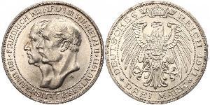 3 Mark Reino de Prusia (1701-1918) Plata Federico Guillermo III de Prusia (1770 -1840)