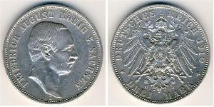 3 Mark Reino de Prusia (1701-1918) Plata Wilhelm II, German Emperor (1859-1941)