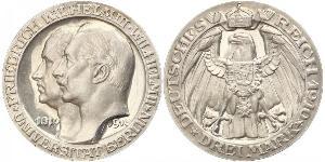 3 Mark Reino de Prusia (1701-1918) Plata Wilhelm II, German Emperor (1859-1941)