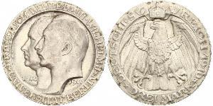 3 Mark Reino de Prusia (1701-1918) Plata Wilhelm II, German Emperor (1859-1941)