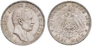 3 Mark Reino de Sajonia (1806 - 1918) Plata Federico Augusto III de Sajonia (1865-1932)