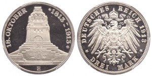 3 Mark Reino de Sajonia (1806 - 1918) Plata 