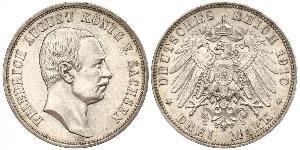 3 Mark Reino de Sajonia (1806 - 1918) Plata Federico Augusto III de Sajonia (1865-1932)