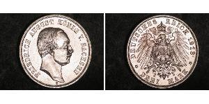 3 Mark Reino de Sajonia (1806 - 1918) Plata Federico Augusto III de Sajonia (1865-1932)